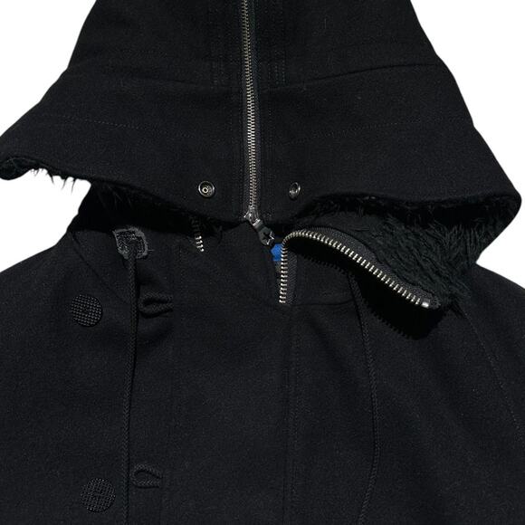 AW11 Wool fur hooded cropped parka - Picture 3 of 5